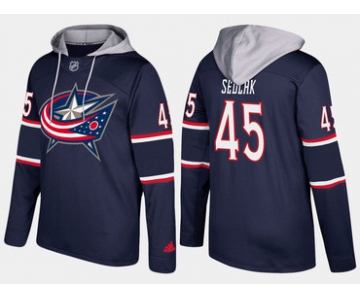 Adidas Columbus Blue Jackets 45 Lukas Sedlak Name And Number Navy Hoodie