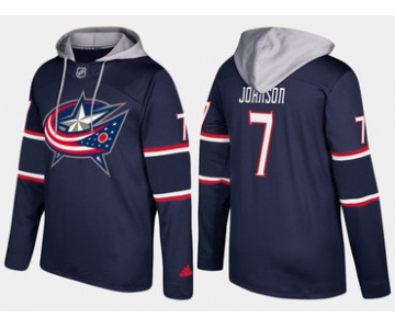 Adidas Columbus Blue Jackets 7 Jack Johnson Name And Number Navy Hoodie