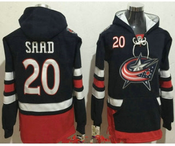 Men's Columbus Blue Jackets #20 Brandon Saad NEW Navy Blue Home Stitched NHL Old Tim Hockey Hoodie