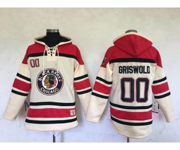 Men's Chicago Blackhawks #00 Clark Griswold Cream Stitched NHL Old Time Hockey Hoodie