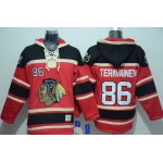 Men's Chicago Blackhawks #86 Teuvo Teravainen Old Time Hockey Red Hoodie