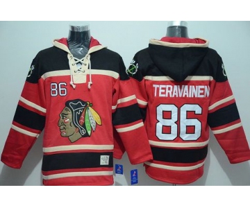 Men's Chicago Blackhawks #86 Teuvo Teravainen Old Time Hockey Red Hoodie