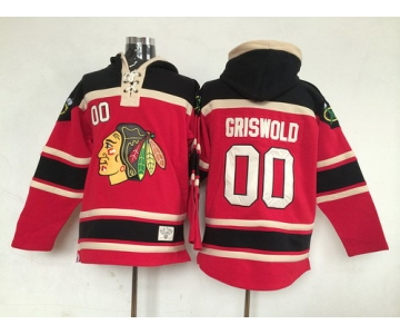 Old Time Hockey Chicago Blackhawks #00 Clark Griswold Red Hoodie