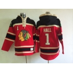 Old Time Hockey Chicago Blackhawks #1 Glenn Hall Red Hoodie