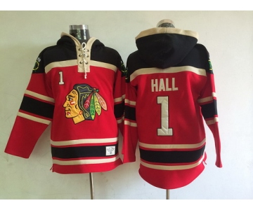 Old Time Hockey Chicago Blackhawks #1 Glenn Hall Red Hoodie
