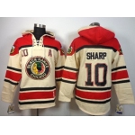 Old Time Hockey Chicago Blackhawks #10 Patrick Sharp Cream Hoodie