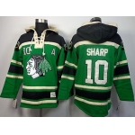 Old Time Hockey Chicago Blackhawks #10 Patrick Sharp Green Hoodie