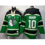 Old Time Hockey Chicago Blackhawks #10 Patrick Sharp Green Hoodie