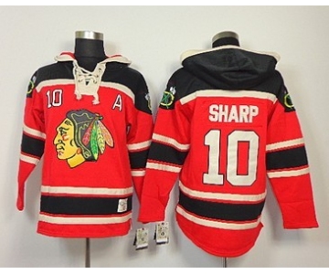 Old Time Hockey Chicago Blackhawks #10 Patrick Sharp Red Hoodie