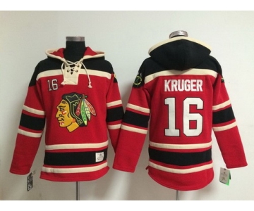 Old Time Hockey Chicago Blackhawks #16 Marcus Kruger Red Hoodie