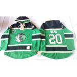 Old Time Hockey Chicago Blackhawks #20 Brandon Saad Green Hoodie