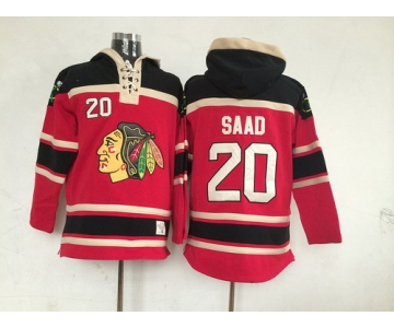Old Time Hockey Chicago Blackhawks #20 Brandon Saad Red Hoodie