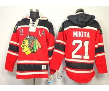 Old Time Hockey Chicago Blackhawks #21 Stan Mikita Red Hoodie