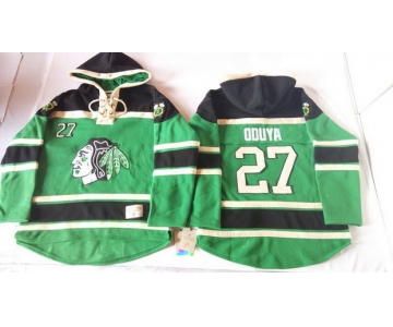 Old Time Hockey Chicago Blackhawks #27 Johnny Oduya Green Hoodie