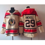 Old Time Hockey Chicago Blackhawks #29 Bryan Bickell Cream Hoodie