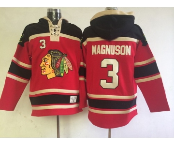 Old Time Hockey Chicago Blackhawks #3 Keith Magnuson Red Hoodie