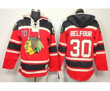 Old Time Hockey Chicago Blackhawks #30 Ed Belfour Red Hoodie