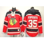 Old Time Hockey Chicago Blackhawks #35 Tony Esposito Red Hoodie