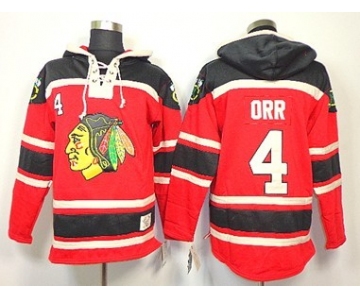 Old Time Hockey Chicago Blackhawks #4 Bobby Orr Red Hoodie