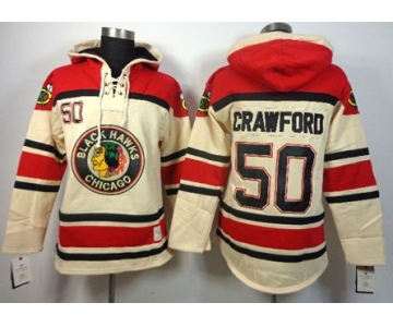 Old Time Hockey Chicago Blackhawks #50 Corey Crawford Cream Hoodie