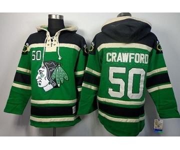 Old Time Hockey Chicago Blackhawks #50 Corey Crawford Green Hoodie