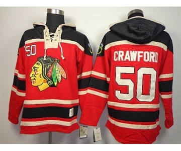Old Time Hockey Chicago Blackhawks #50 Corey Crawford Red Hoodie