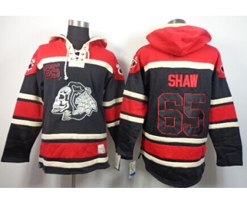 Old Time Hockey Chicago Blackhawks #65 Andrew Shaw Black Ice Skulls Hoodie