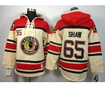 Old Time Hockey Chicago Blackhawks #65 Andrew Shaw Cream Hoodie