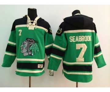 Old Time Hockey Chicago Blackhawks #7 Brent Seabrook Green Hoodie