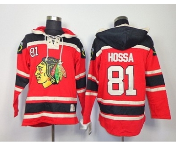 Old Time Hockey Chicago Blackhawks #81 Marian Hossa Red Hoodie