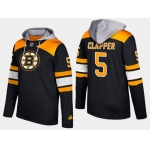 Adidas Boston Bruins 5 Dit Clapper Retired Black Name And Number Hoodie