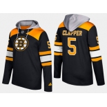 Adidas Boston Bruins 5 Dit Clapper Retired Black Name And Number Hoodie