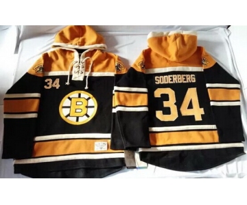 Old Time Hockey Boston Bruins #34 Carl Soderberg Black Hoodie