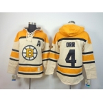 Old Time Hockey Boston Bruins #4 Bobby Orr Cream Hoodie