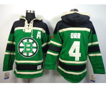 Old Time Hockey Boston Bruins #4 Bobby Orr Green Hoodie
