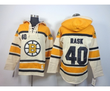 Old Time Hockey Boston Bruins #40 Tuukka Rask Cream Hoodie