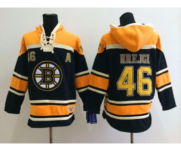 Old Time Hockey Boston Bruins #46 David Krejci Black Hoodie