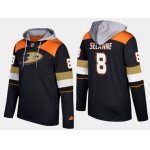 Adidas Anaheim Ducks 8 Teemu Selanne Retired Black Name And Number Hoodie