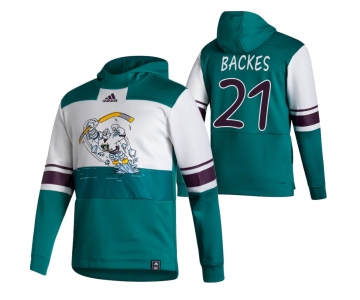 Anaheim Ducks #21 David Backes Adidas Reverse Retro Pullover Hoodie White Green
