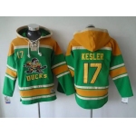 Men's Anaheim Ducks #17 Ryan Kesler Old Time Hockey Green Hoodie
