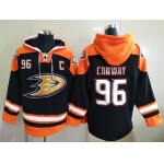 Men's Hockey Anaheim Ducks #96 Charlie Conway Black Hoodie