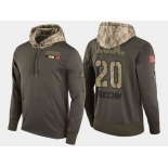 Nike Anaheim Ducks 20 Steve Rucchin Retired Olive Salute To Service Pullover Hoodie