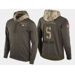 Nike Anaheim Ducks 5 Korbinian Holzer Olive Salute To Service Pullover Hoodie
