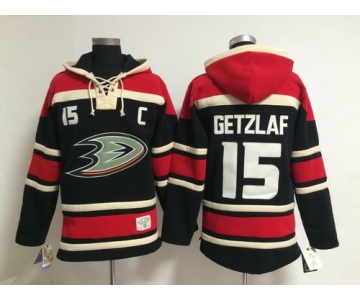 Old Time Hockey Anaheim Ducks #15 Ryan Getzlaf Black Hoodie