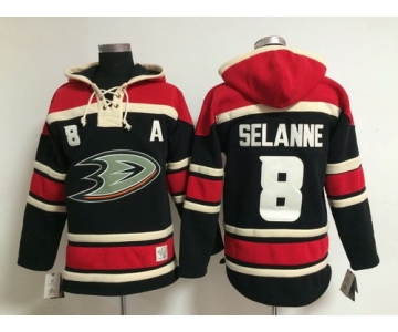 Old Time Hockey Anaheim Ducks #8 Teemu Selanne Black Hoodie