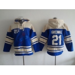 Men's Los Angeles Dodgers #21 Zack Greinke Blue Alternate MLB Hoodie