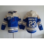 Men's Los Angeles Dodgers #23 Adrian Gonzalez Blue Alternate MLB Hoodie
