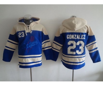 Men's Los Angeles Dodgers #23 Adrian Gonzalez Blue Alternate MLB Hoodie