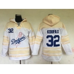 Men's Los Angeles Dodgers #32 Sandy Koufax Retired White Baseball MLB Hoodie