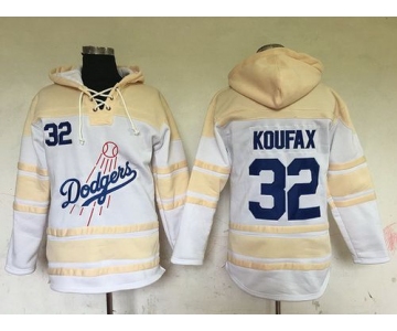 Men's Los Angeles Dodgers #32 Sandy Koufax Retired White Baseball MLB Hoodie